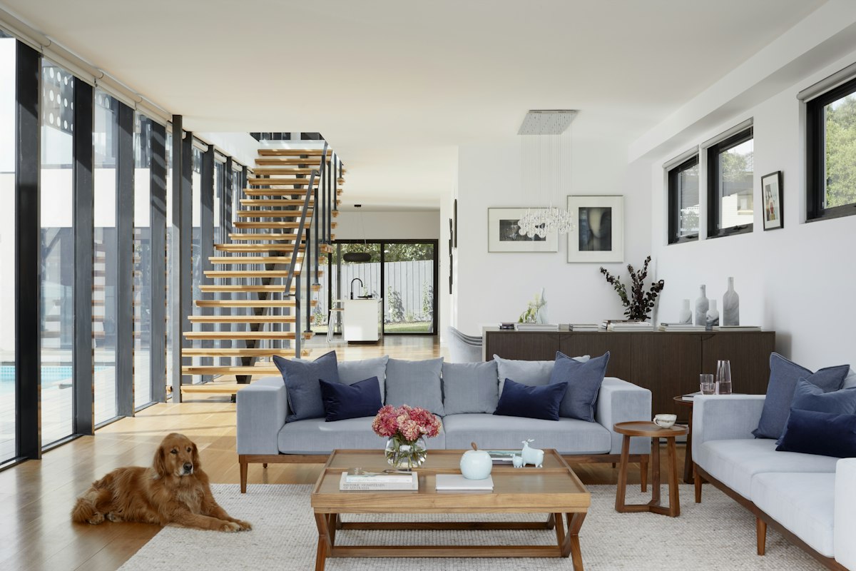 Bright, refined residential interior with custom cabinetry and natural finishes